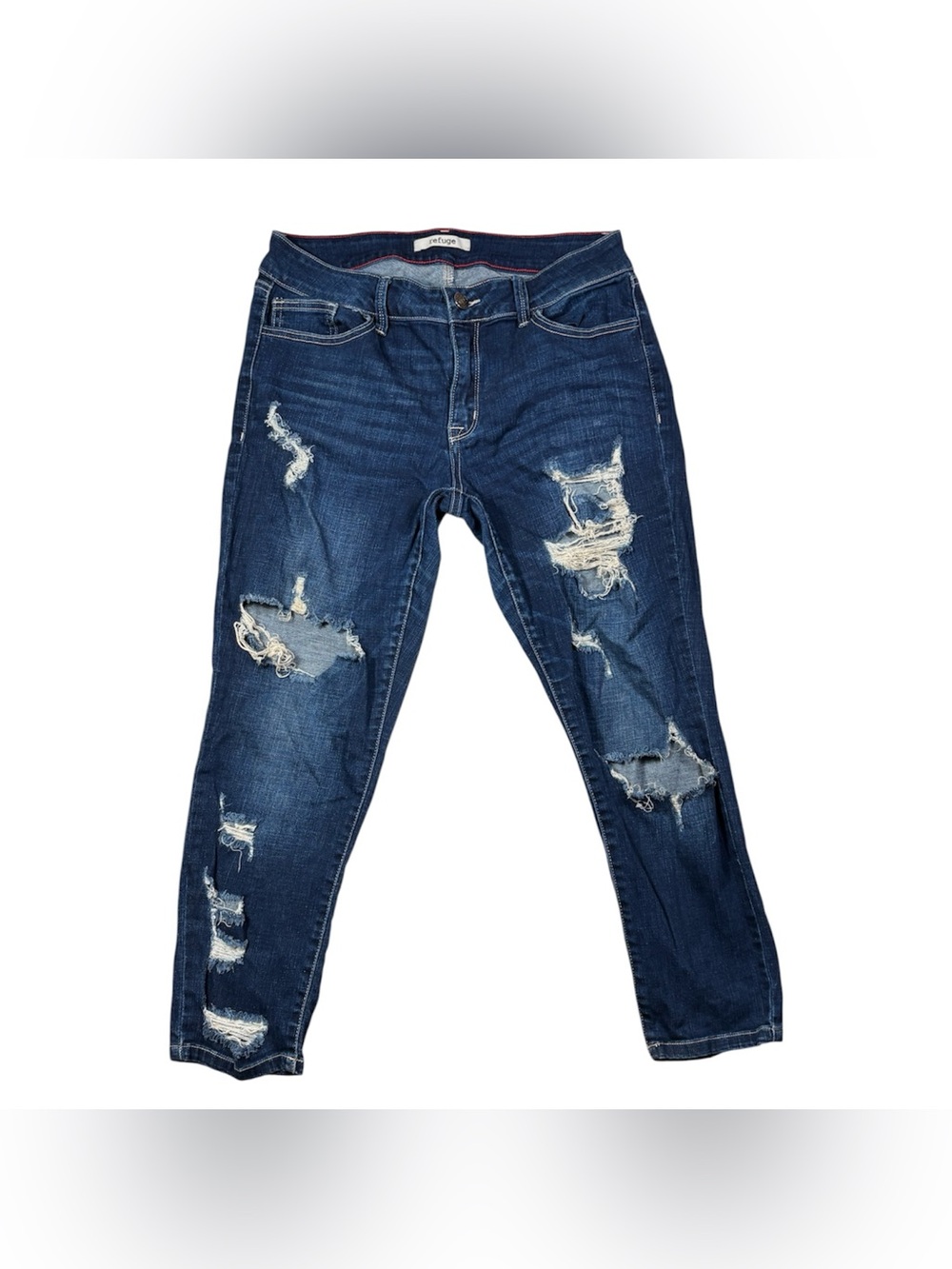Refuge Dark Wash Ripped Jeans